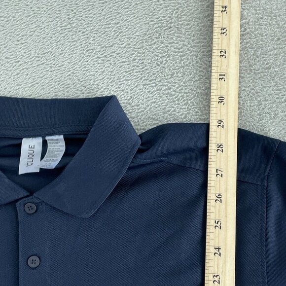 Clique Mens Navy Blue Polo Shirt L/G 100% Polyester Short Sleeve 2104 - Picture 5 of 8